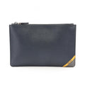 Prada Clutch Black Gray Yellow Saffiano Leather