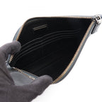 Prada Clutch Black Gray Yellow Saffiano Leather — view 3