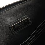 Prada Clutch Black Gray Yellow Saffiano Leather — view 4