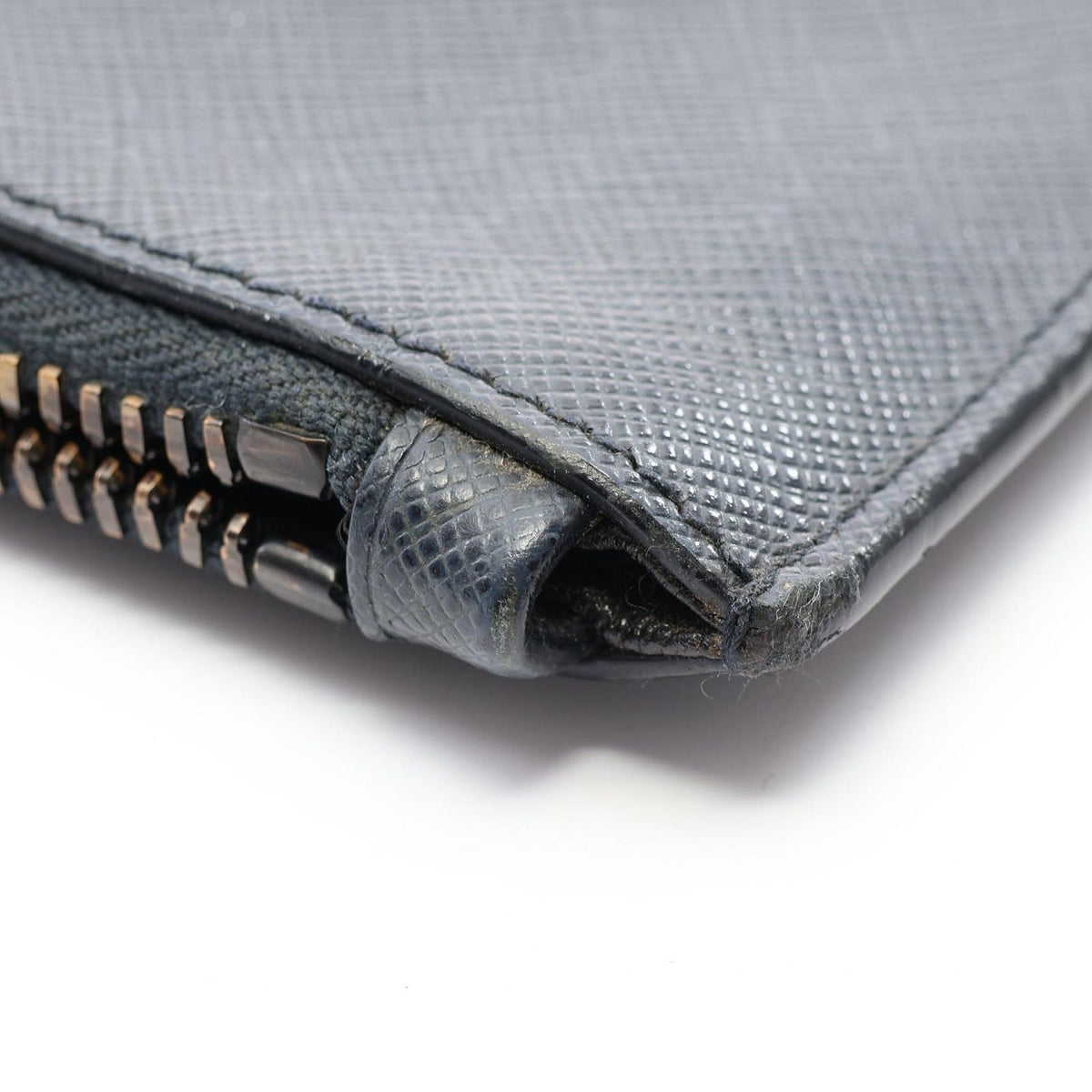 Prada Clutch Black Gray Yellow Saffiano Leather — view 5