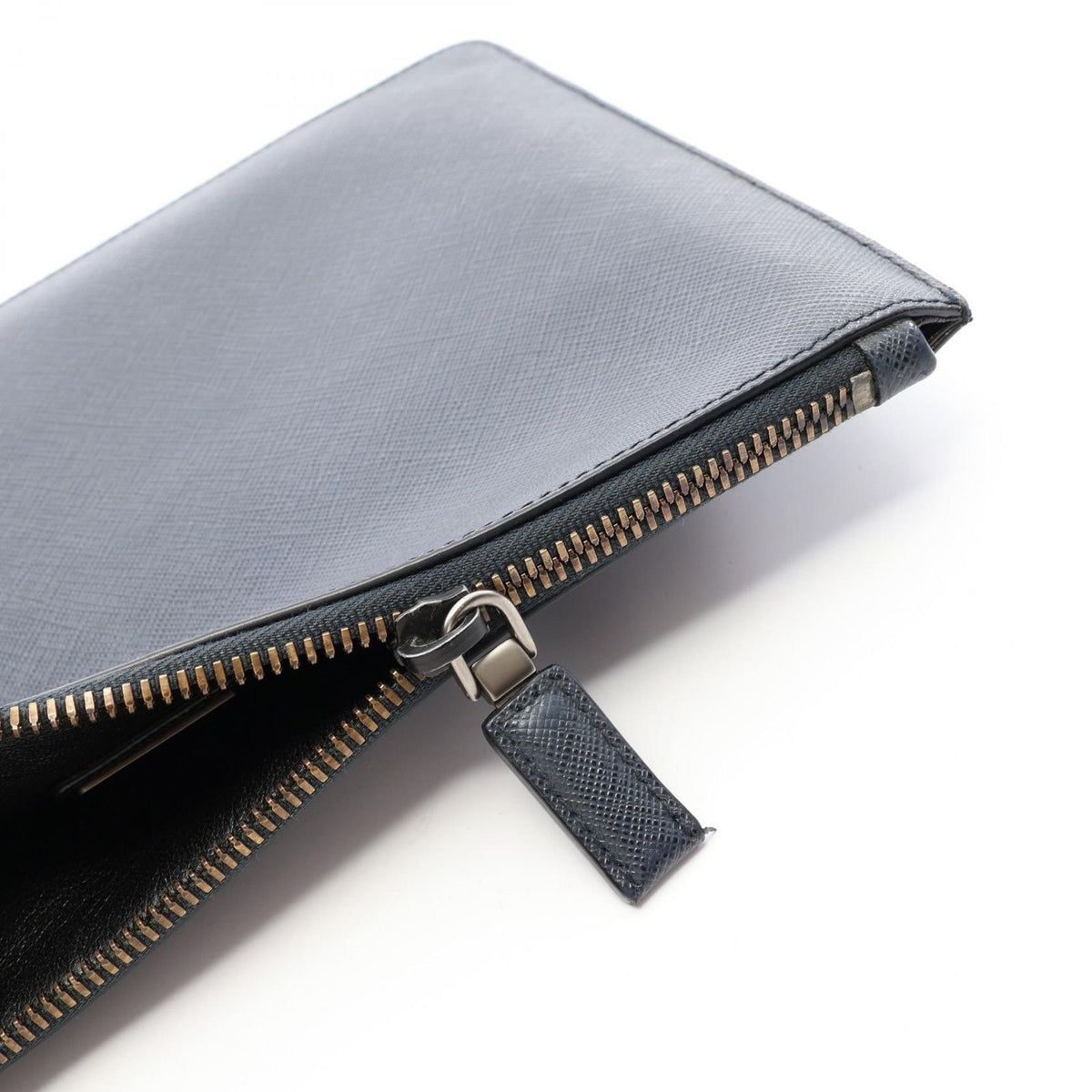 Prada Clutch Black Gray Yellow Saffiano Leather — view 8