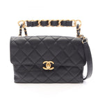 Chanel Shoulder Bag Quilted Small Flap Black Leather 2-Way Chain