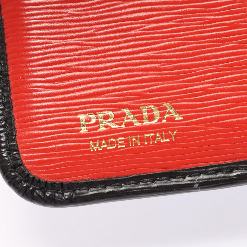 Prada Bifold Wallet Saffiano Triang Black Leather — view 5