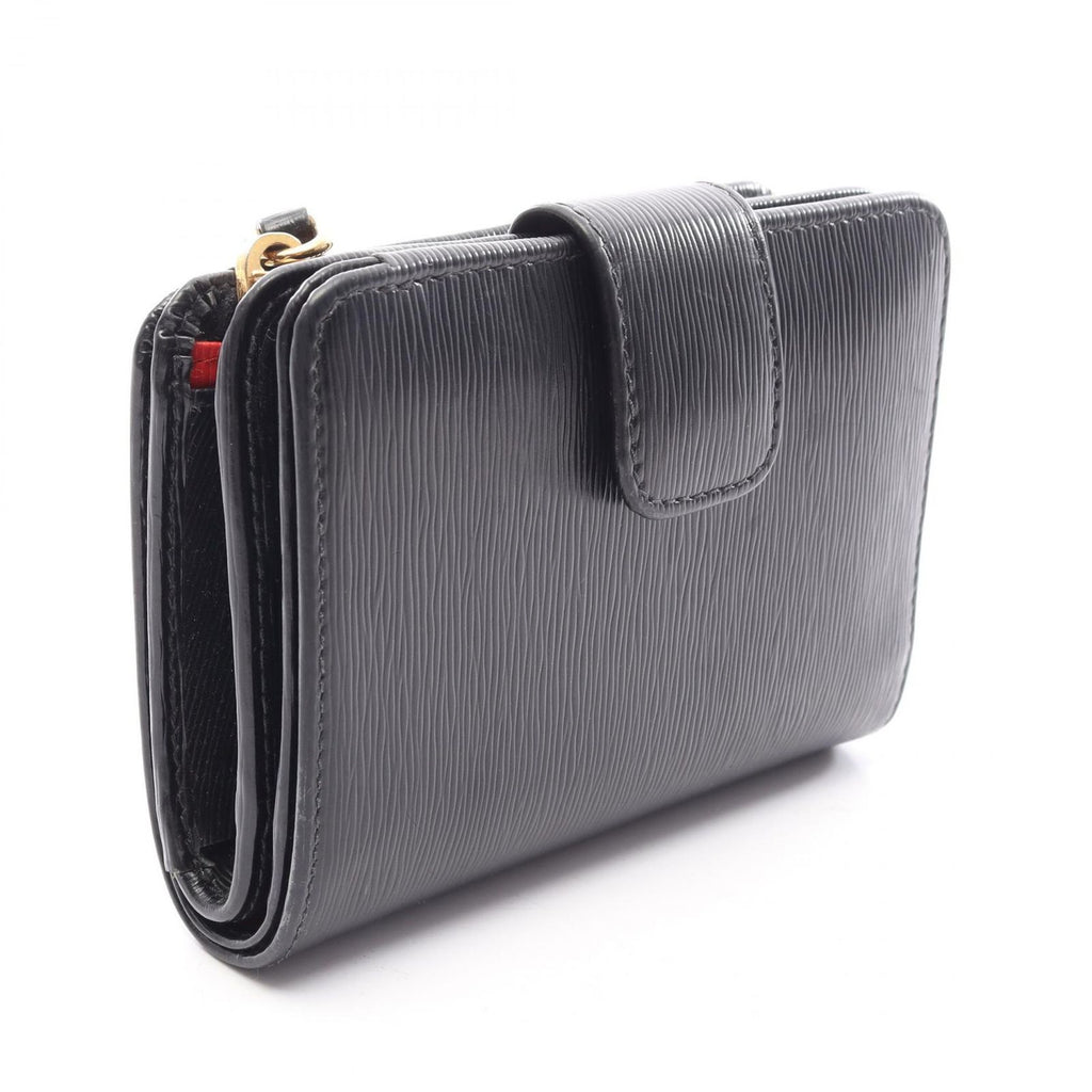 Prada Bifold Wallet Saffiano Triang Black Leather — view 2