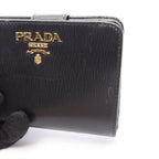 Prada Bifold Wallet Saffiano Triang Black Leather — view 7