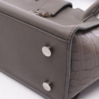 Saint Laurent Paris Handbag Baby Downtown Cabas Croco Embossed 2-Way Charcoal — view 8