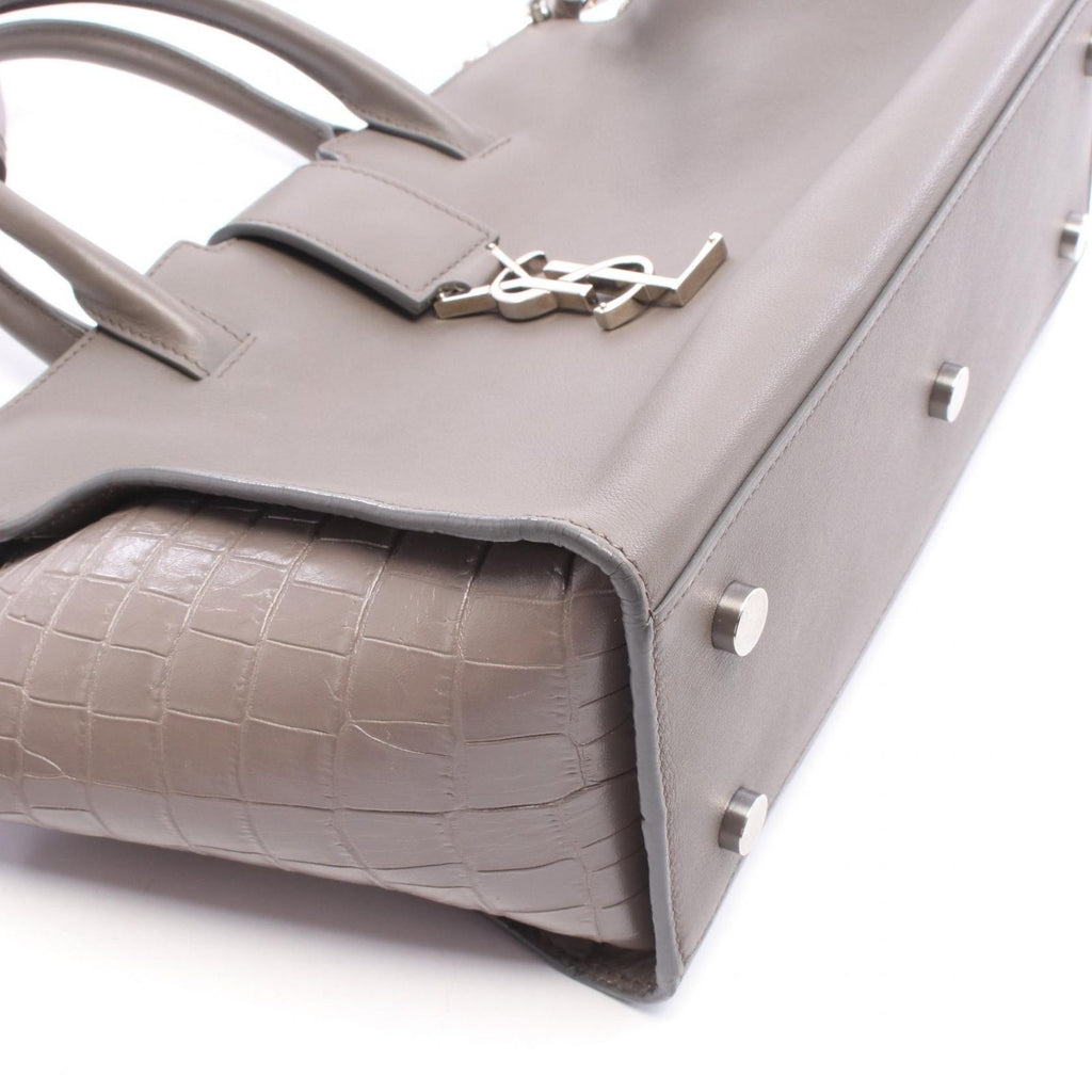 Saint Laurent Paris Handbag Baby Downtown Cabas Croco Embossed 2-Way Charcoal — view 5