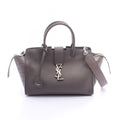 Saint Laurent Paris Handbag Baby Downtown Cabas Croco Embossed 2-Way Charcoal