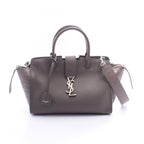 Saint Laurent Paris Handbag Baby Downtown Cabas Croco Embossed 2-Way Charcoal