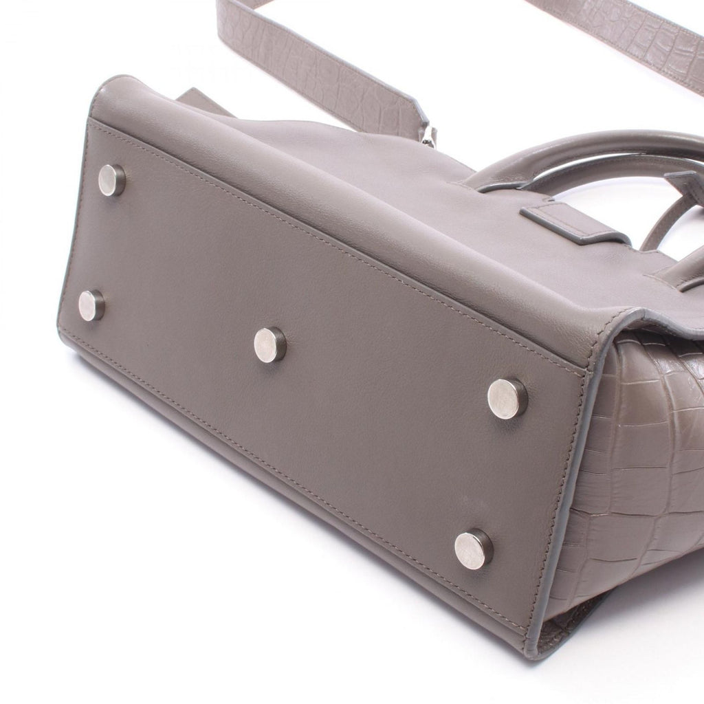 Saint Laurent Paris Handbag Baby Downtown Cabas Croco Embossed 2-Way Charcoal — view 7