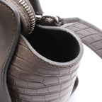 Saint Laurent Paris Handbag Baby Downtown Cabas Croco Embossed 2-Way Charcoal — view 6