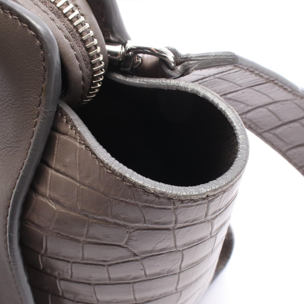 Saint Laurent Paris Handbag Baby Downtown Cabas Croco Embossed 2-Way Charcoal — view 6
