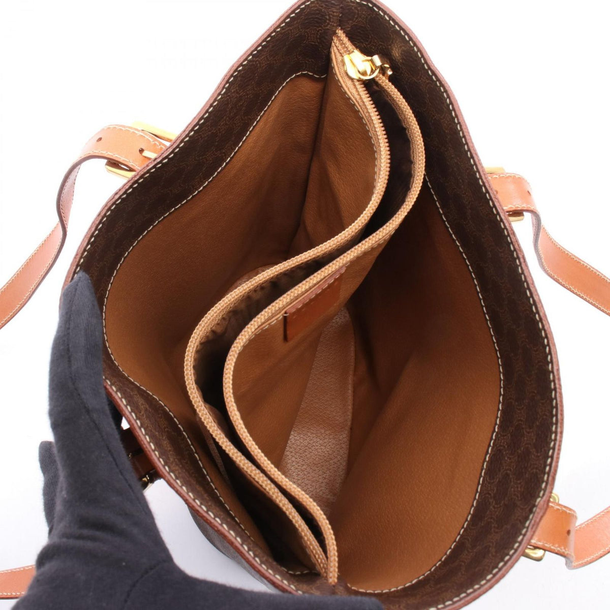 Celine Tote Bag Macadam Brown Dark Leather — view 3