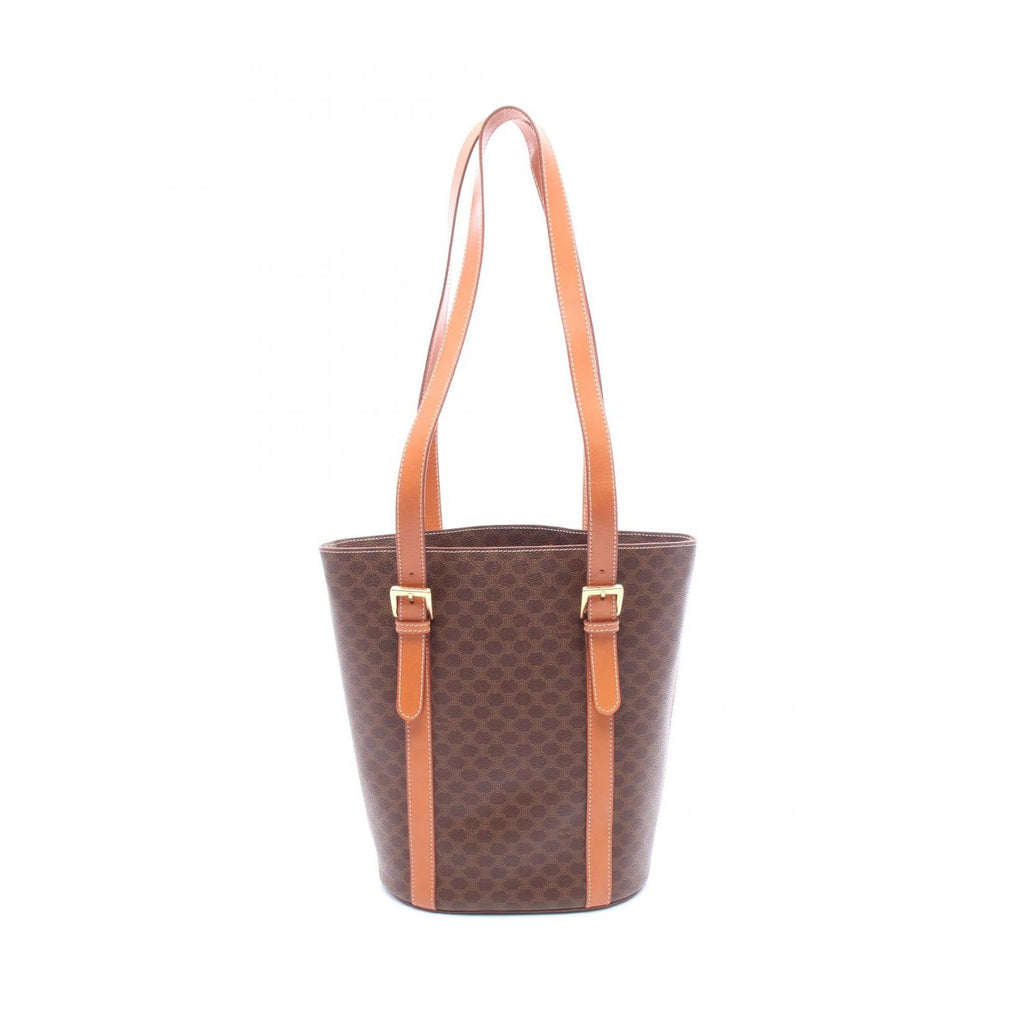 Celine Tote Bag Macadam Brown Dark Leather