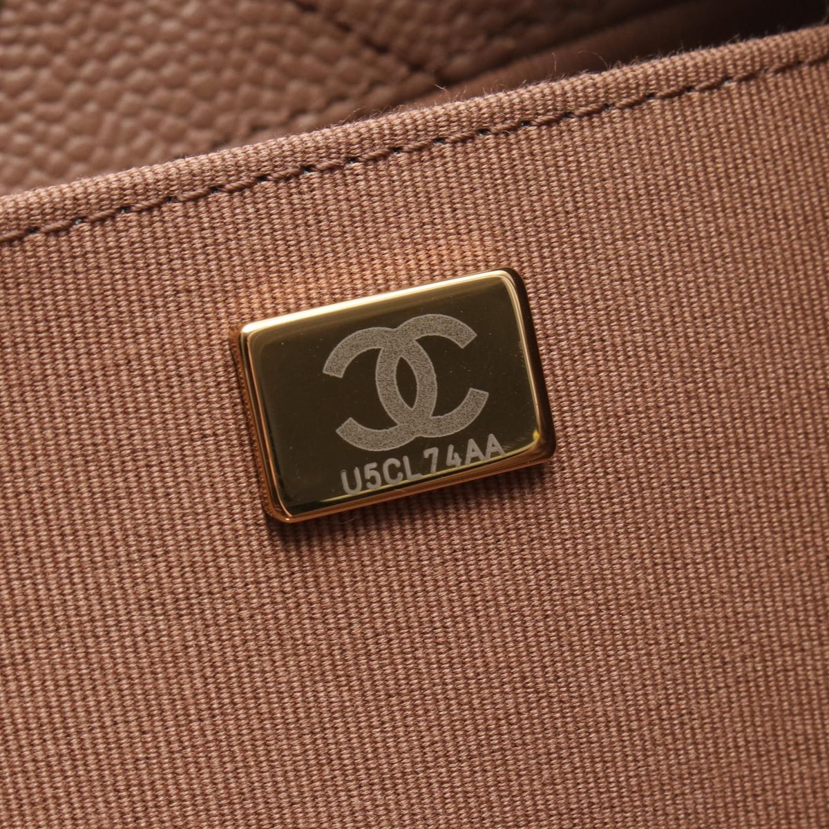 Chanel Handbag Quilted Greige Caviar Leather Hobo — view 5