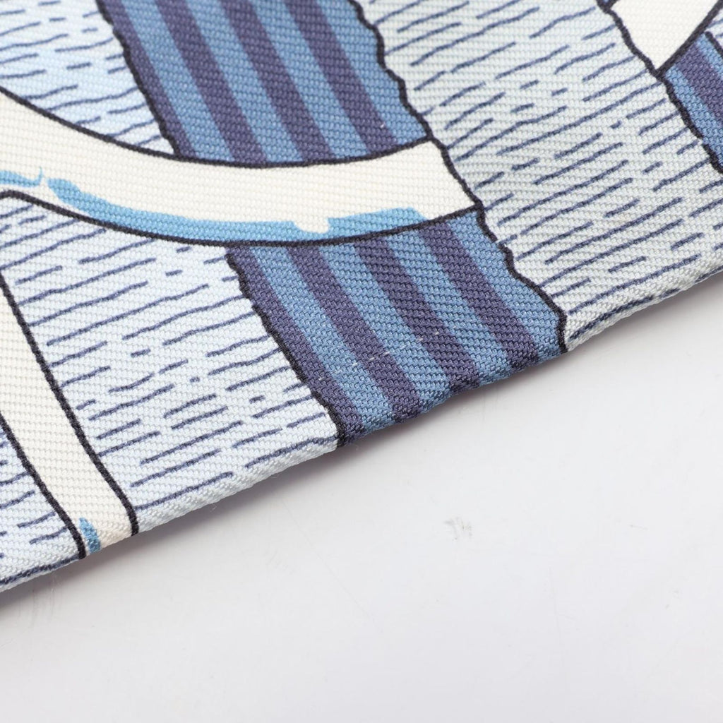 Hermes Scarf Twilly Mors a Jouets Chemise Ribbon Blue Silk — view 7