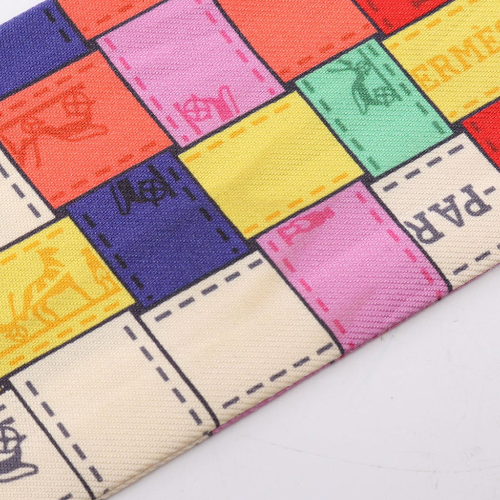 Hermes Scarf Twilly Bolduc Au Carre Ribbon Orange Silk — view 6