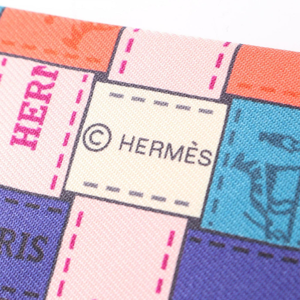 Hermes Scarf Twilly Bolduc Au Carre Ribbon Orange Silk — view 4