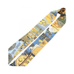 Hermes Scarf Twilly Animapolis Ribbon Blue Yellow Silk — view 2
