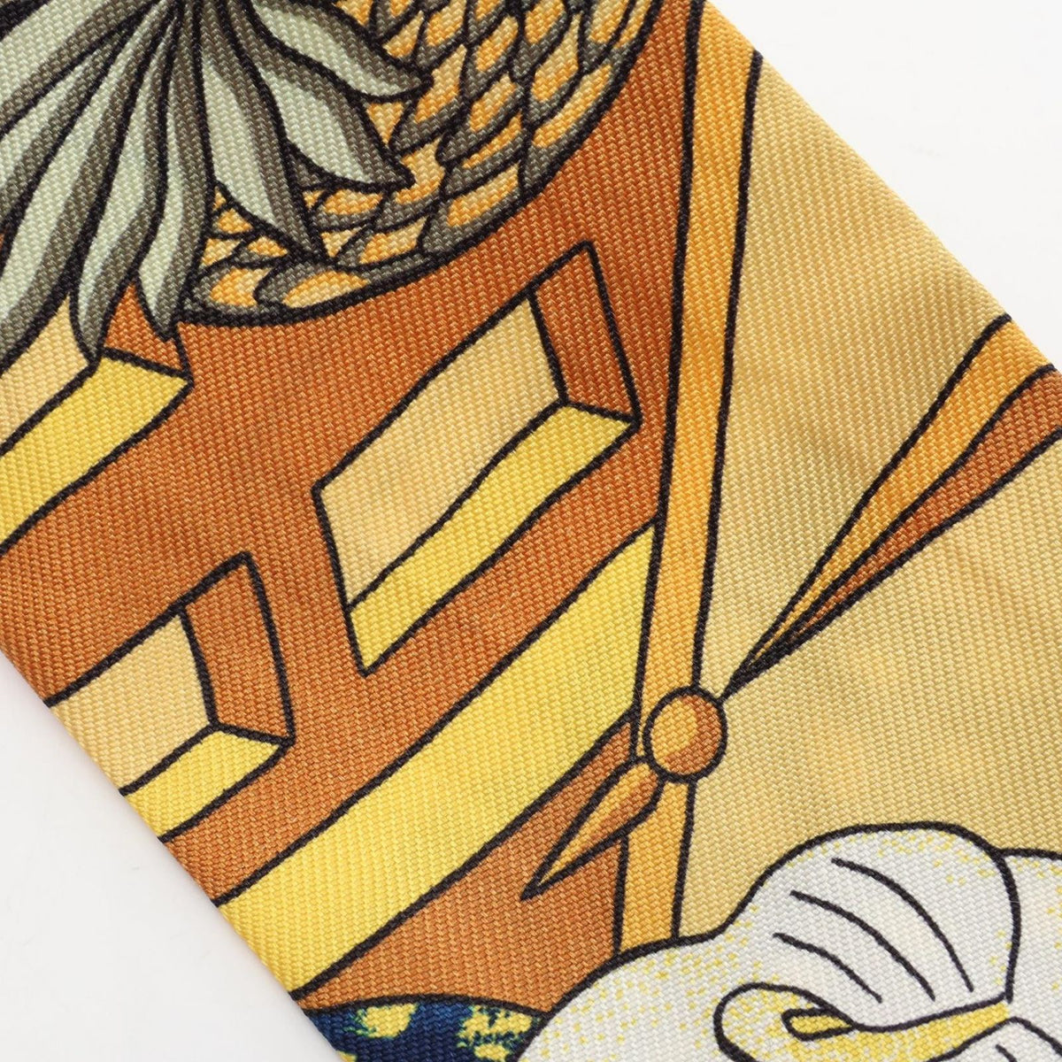 Hermes Scarf Twilly Animapolis Ribbon Blue Yellow Silk — view 6
