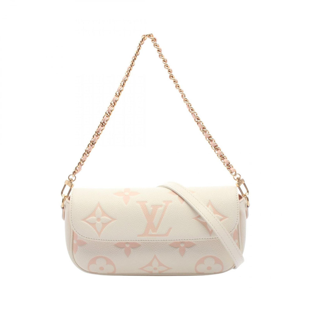 Louis Vuitton Shoulder Bag Wallet on Chain Ivy 2-Way Latte White Chamalou Pink