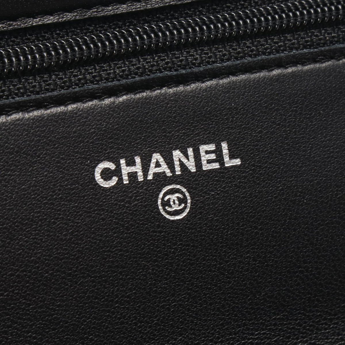 Chanel Shoulder Bag Quilted Black Lambskin Chain Wallet — view 4