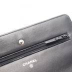 Chanel Shoulder Bag Quilted Black Lambskin Chain Wallet — view 7