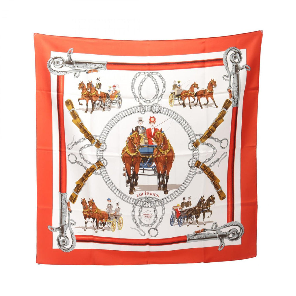 Hermes Scarf Carre 90 Equipages Silk