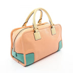 Loewe Handbag Amazona 28 Coral Pink Cream Mint Bull Leather — view 2