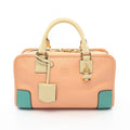 Loewe Handbag Amazona 28 Coral Pink Cream Mint Bull Leather