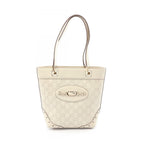 Gucci Tote Bag Guccissima Ivory Leather Horsebit