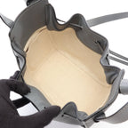 Loewe Handbag Hammock Drawstring Bag Mini 2-Way Gray Leather — view 3
