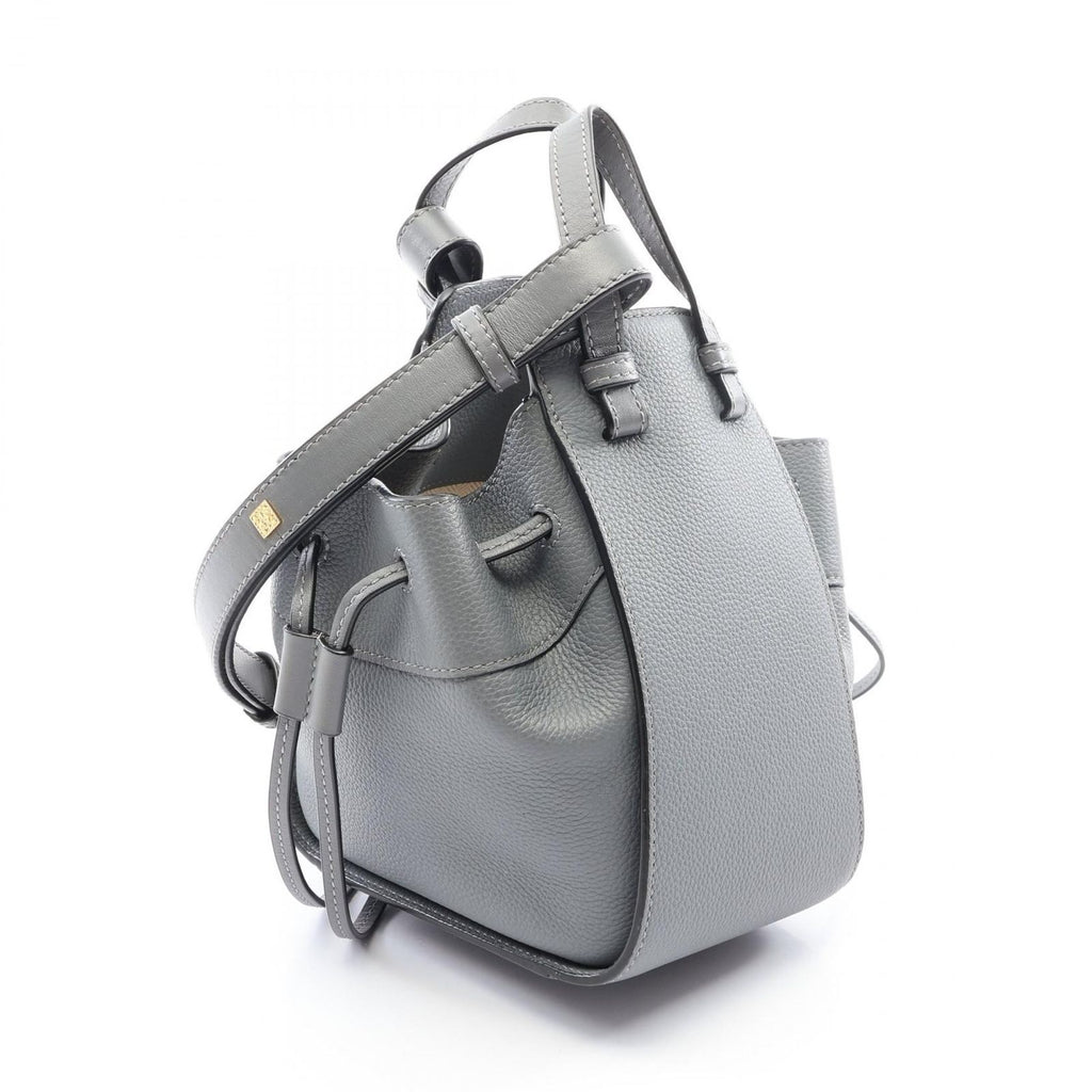 Loewe Handbag Hammock Drawstring Bag Mini 2-Way Gray Leather — view 2