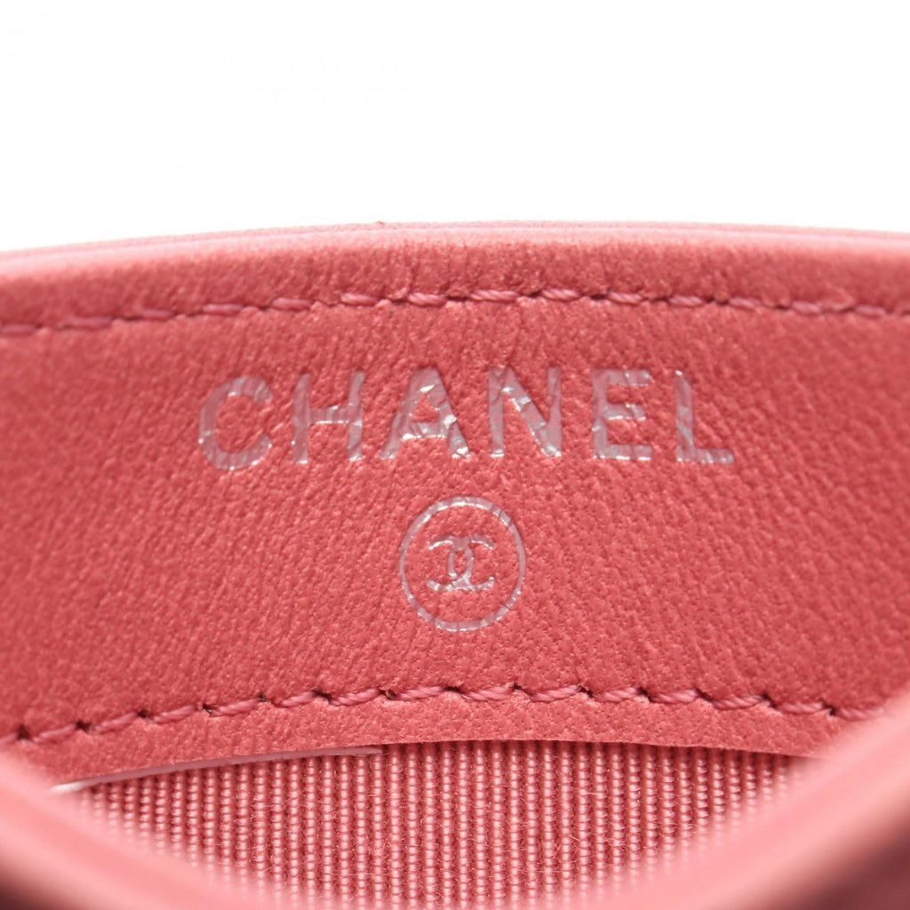 Chanel Card Case Quilted Pink Lambskin — view 4
