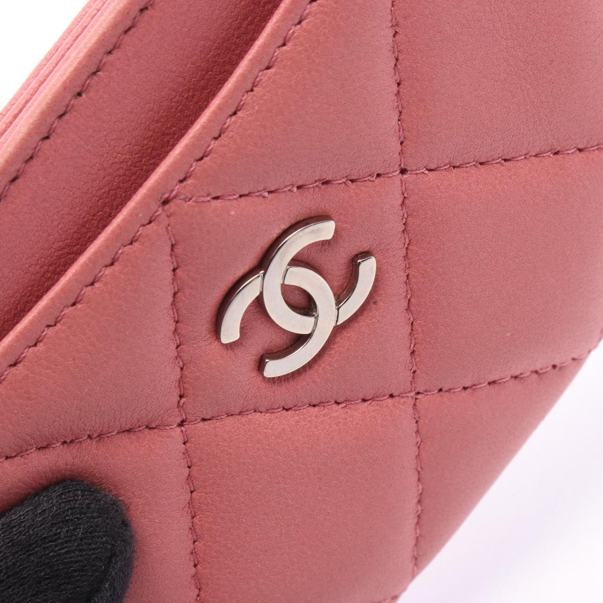 Chanel Card Case Quilted Pink Lambskin — view 8