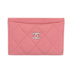Chanel Card Case Quilted Pink Lambskin