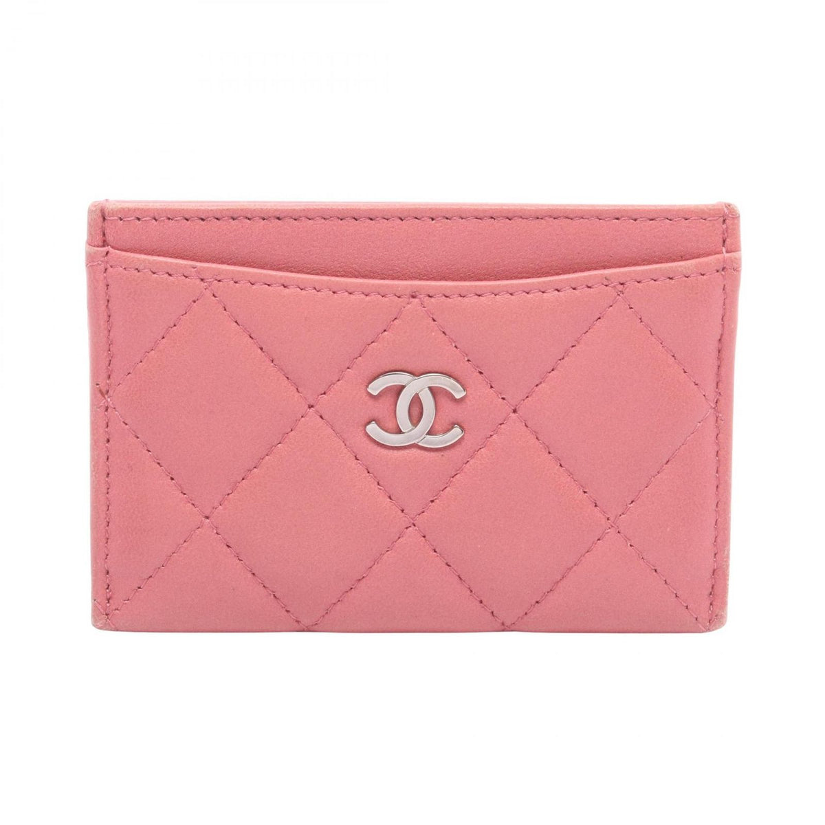 Chanel Card Case Quilted Pink Lambskin