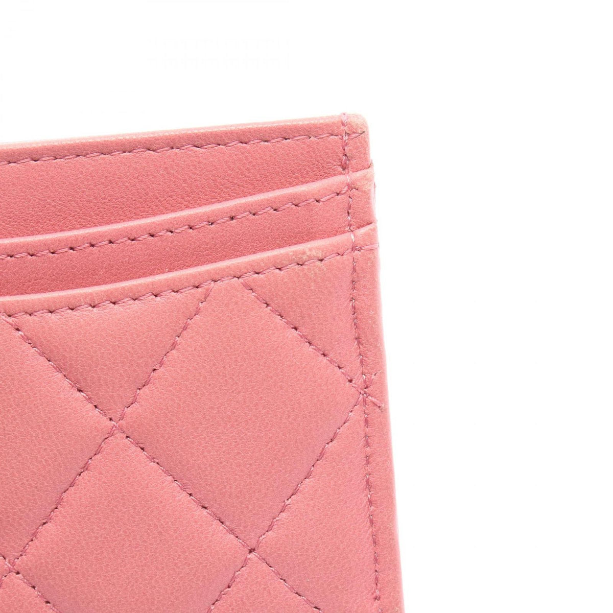 Chanel Card Case Quilted Pink Lambskin — view 6