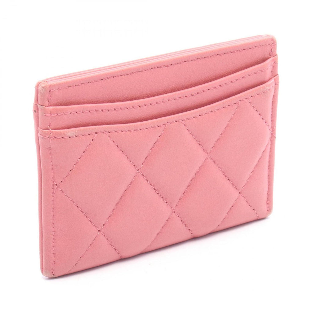 Chanel Card Case Quilted Pink Lambskin — view 2