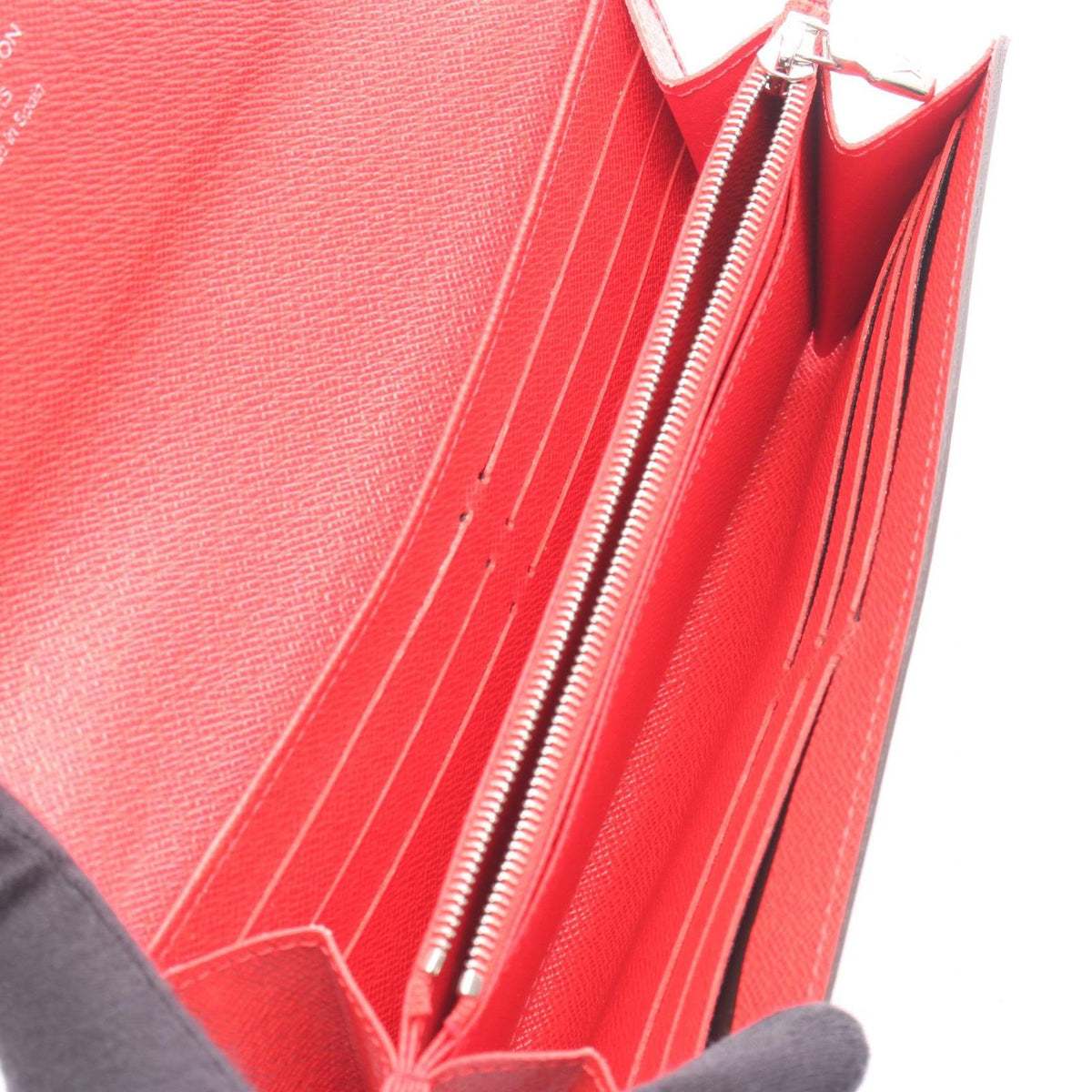 Louis Vuitton Bifold Wallet Portefeuille Sarah Coquelicot Leather — view 3
