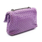 Bottega Veneta Shoulder Bag Olympia Intrecciato Purple Leather — view 2