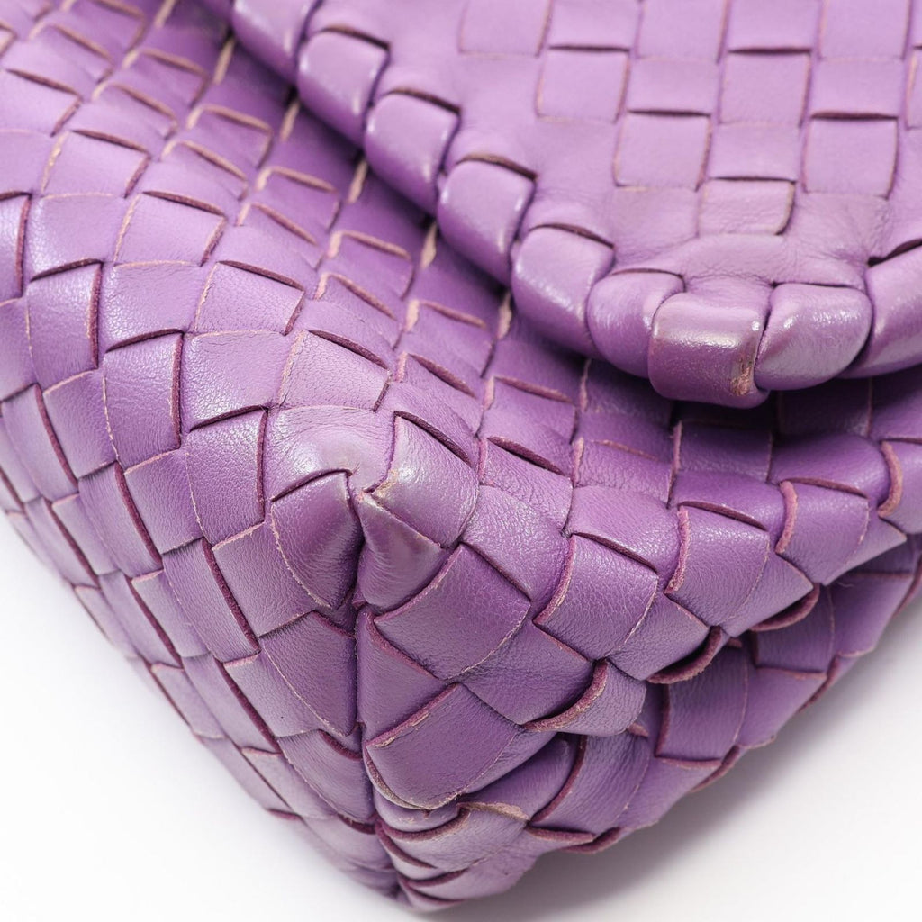 Bottega Veneta Shoulder Bag Olympia Intrecciato Purple Leather — view 7
