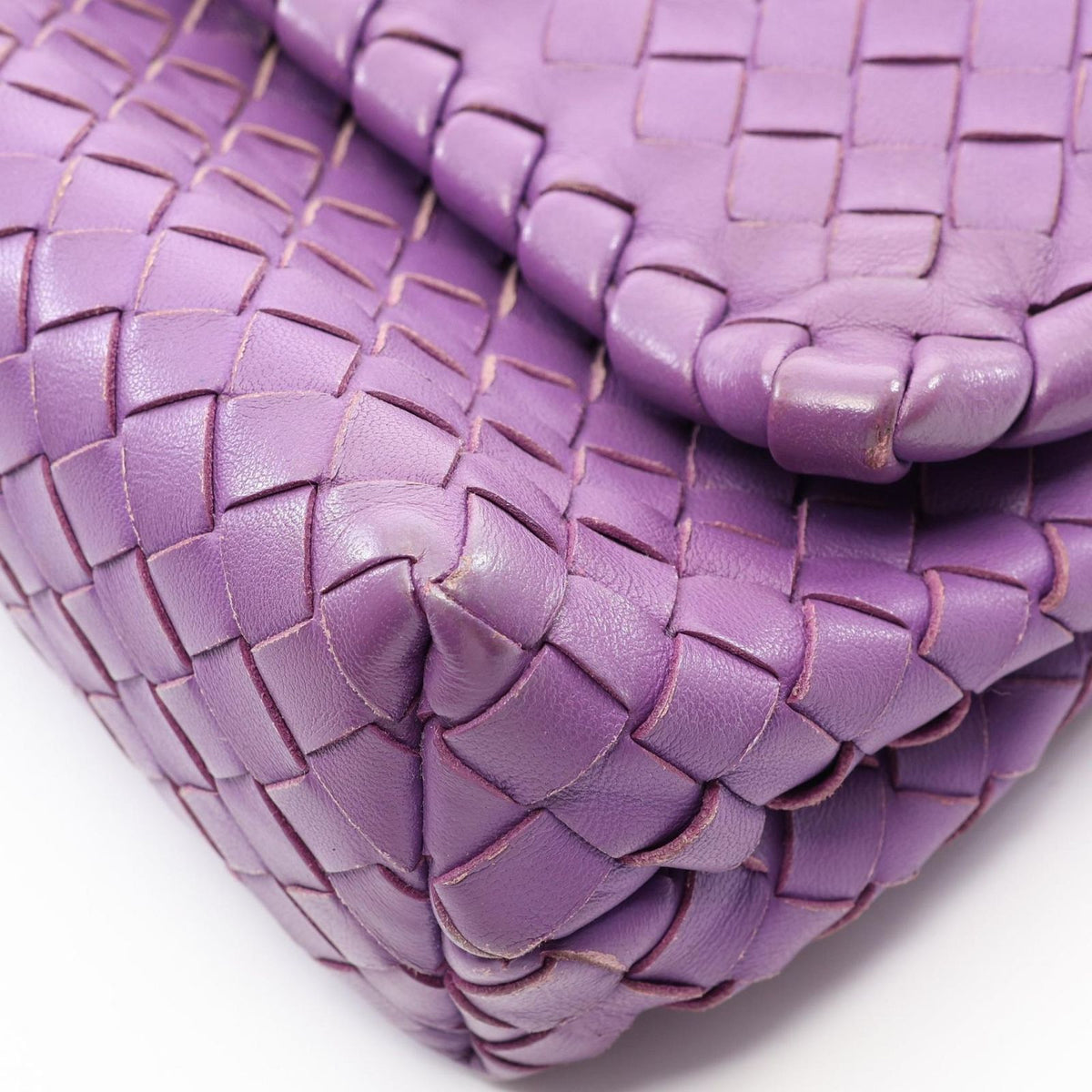 Bottega Veneta Shoulder Bag Olympia Intrecciato Purple Leather — view 7