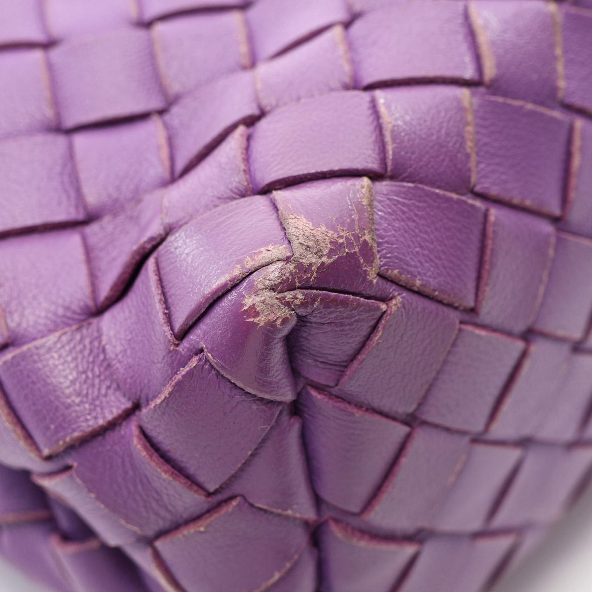 Bottega Veneta Shoulder Bag Olympia Intrecciato Purple Leather — view 8