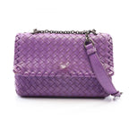 Bottega Veneta Shoulder Bag Olympia Intrecciato Purple Leather