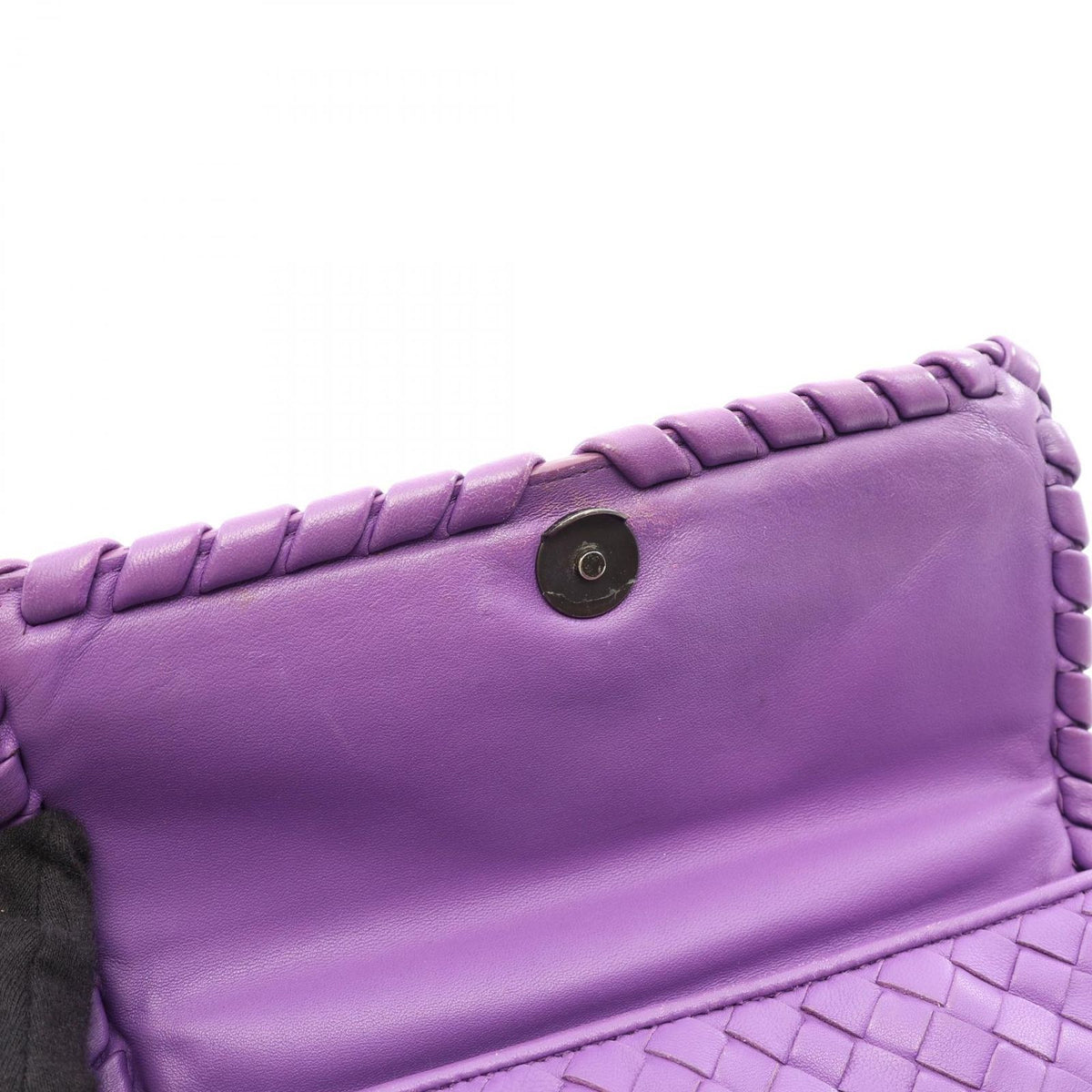 Bottega Veneta Shoulder Bag Olympia Intrecciato Purple Leather — view 5