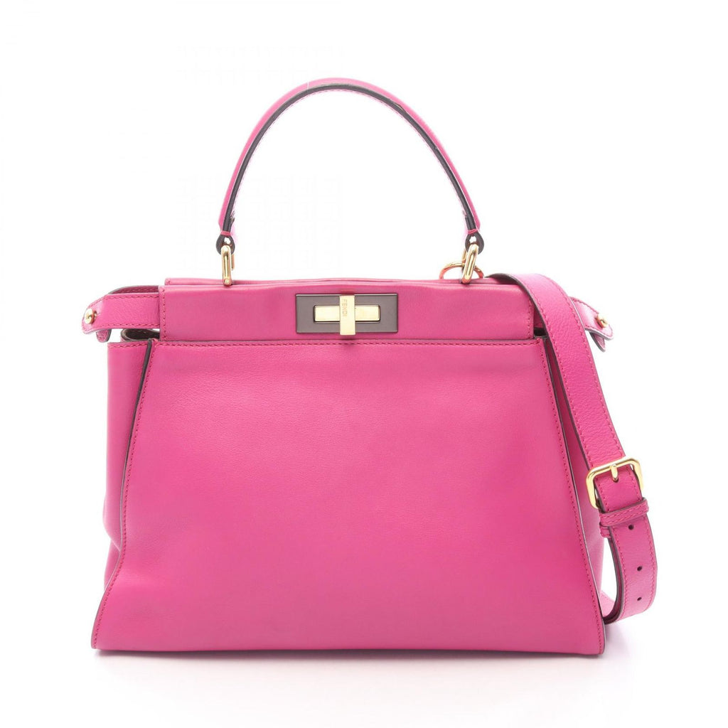 Fendi Handbag Peekaboo Regular Magenta Leather