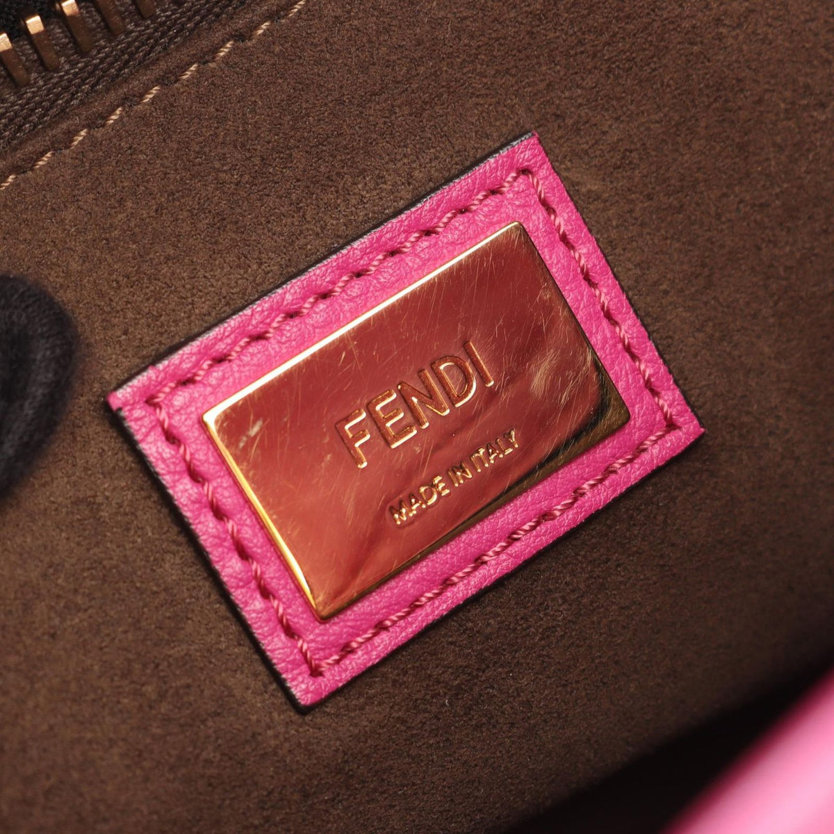Fendi Handbag Peekaboo Regular Magenta Leather — view 4