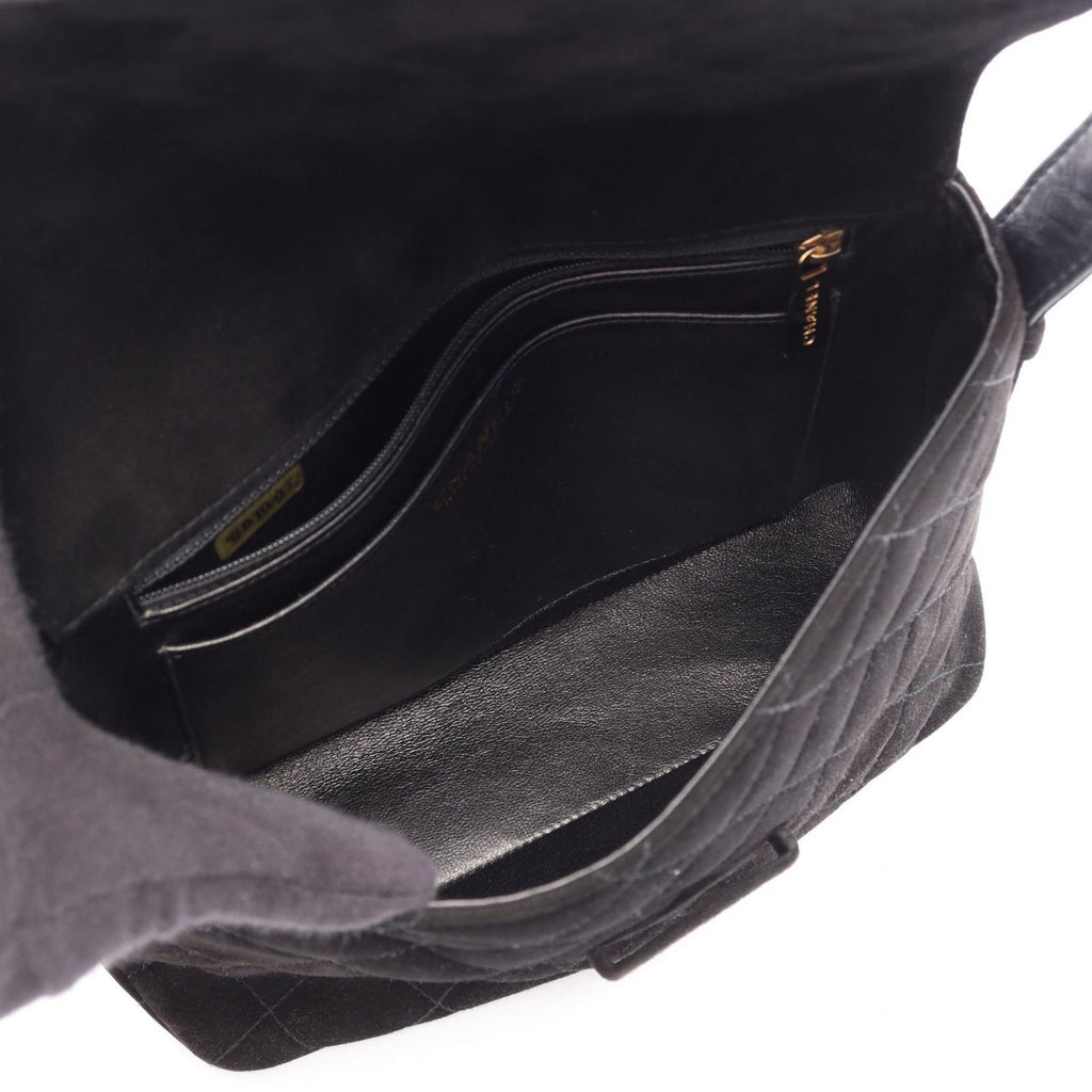 Chanel Shoulder Bag Quilted Black Suede — view 3