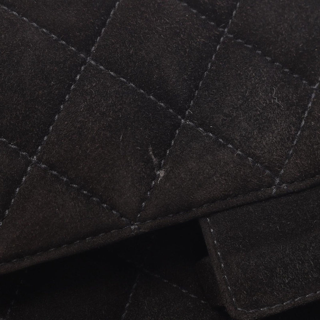 Chanel Shoulder Bag Quilted Black Suede — view 8